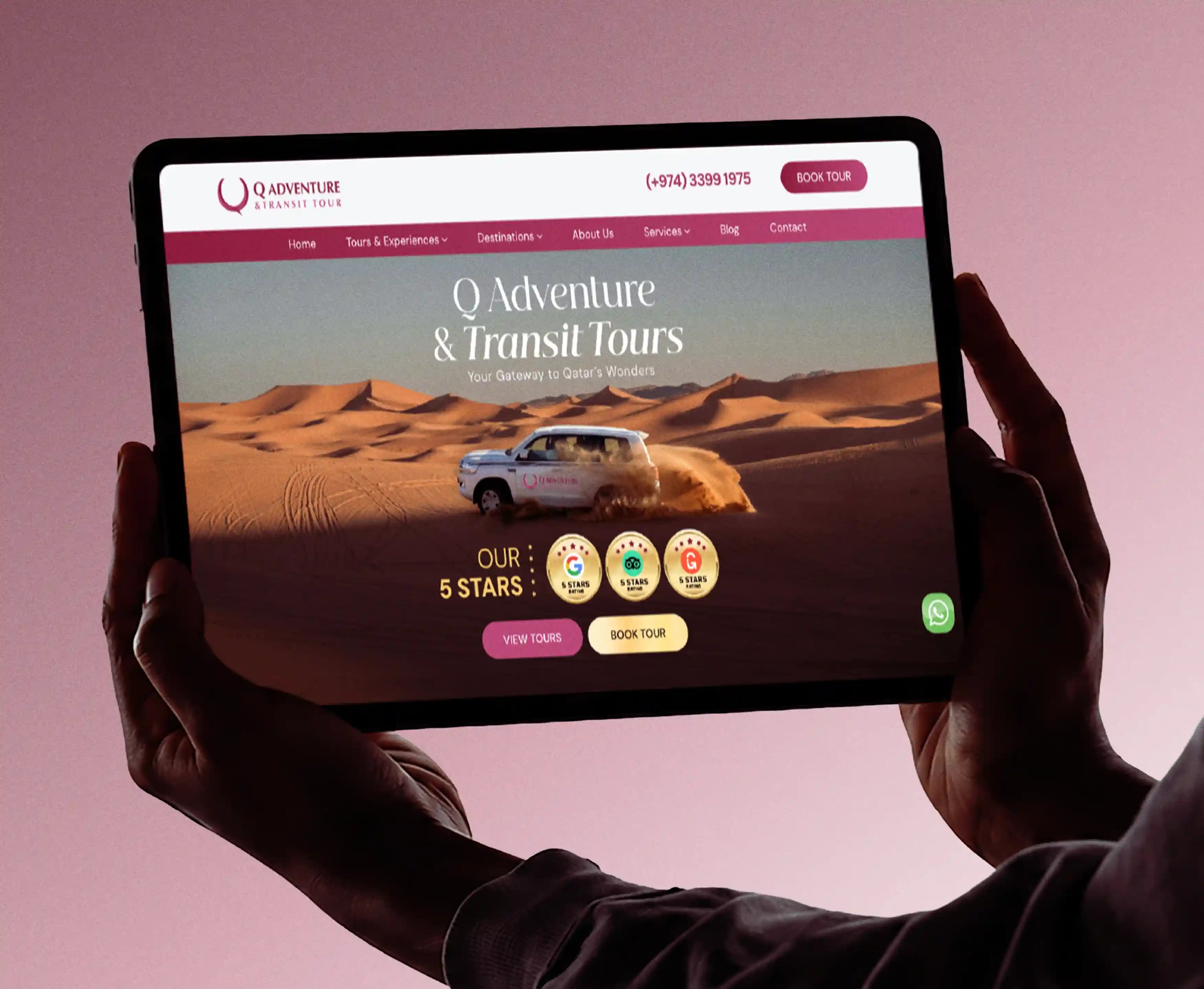 Q Adventure website designed, developed and marketed by LangQuang