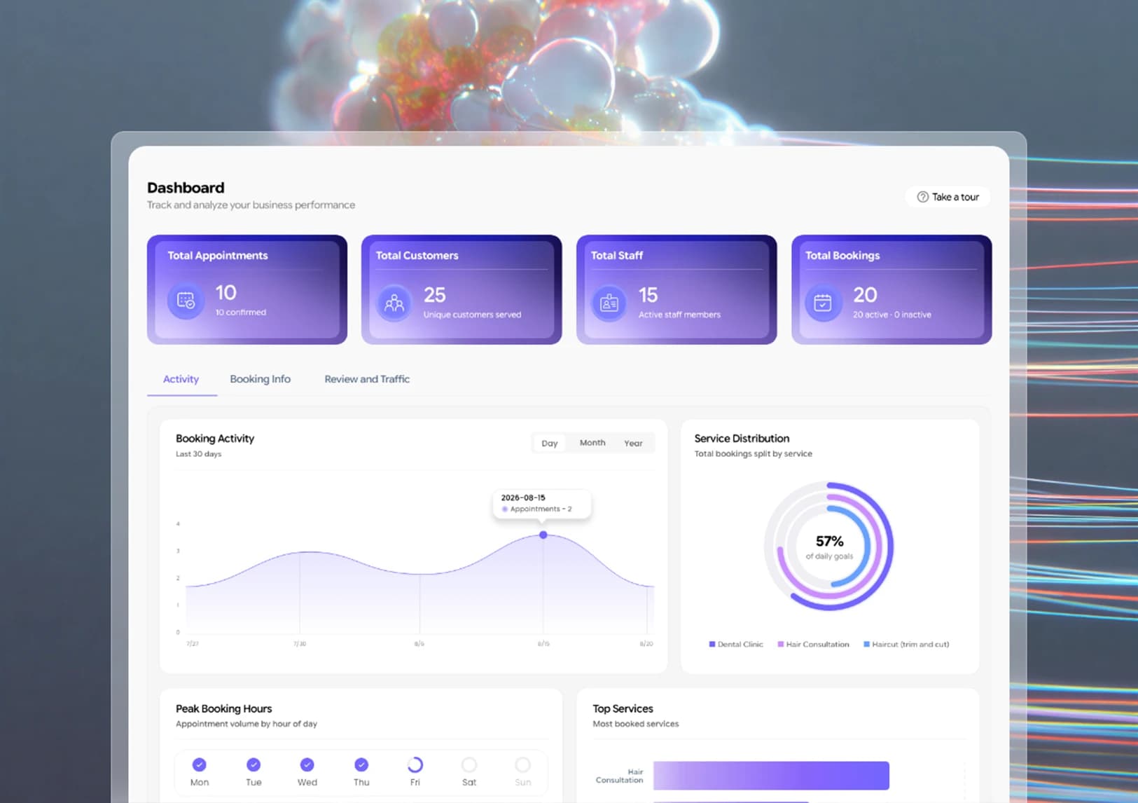 Custom business dashboards and client portals