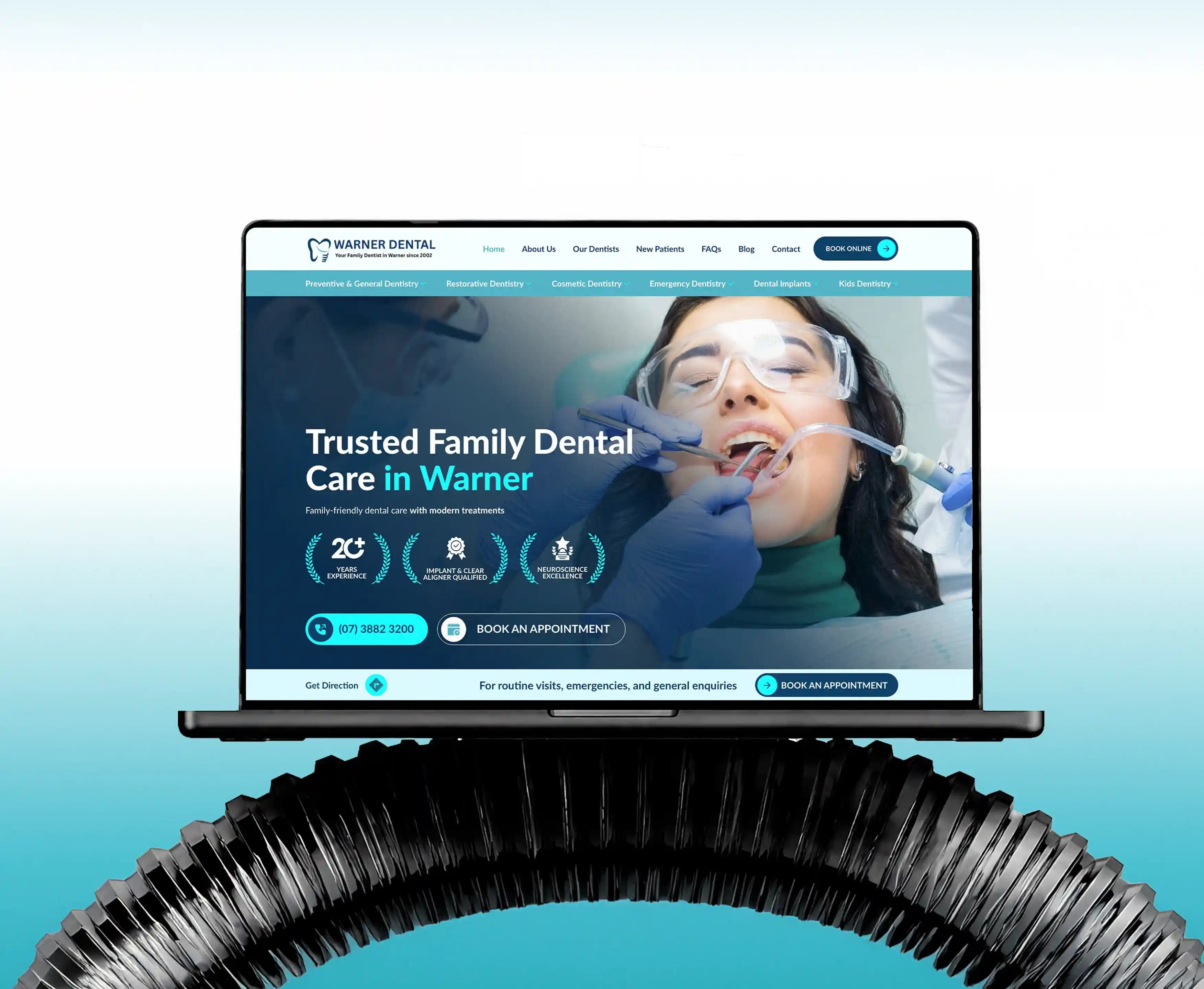 Warner Dental website designed, developed and marketed by LangQuang