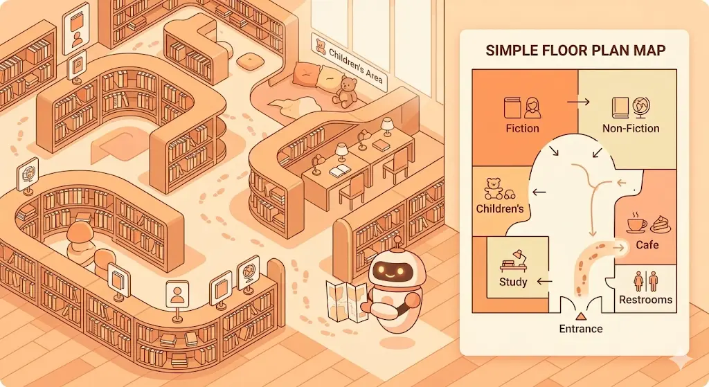 Sitemap as Library Floor Plan Analogy