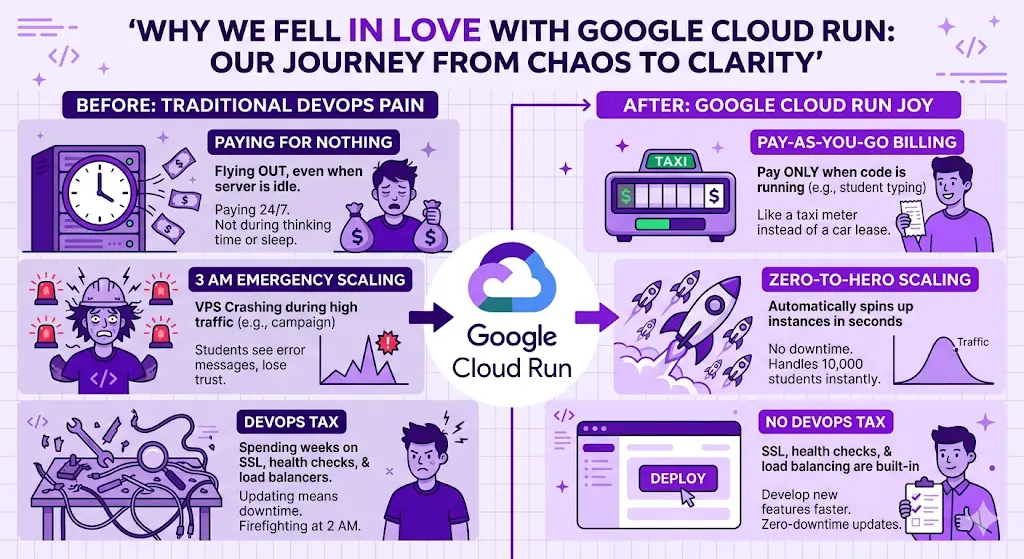Before VPS vs After Google Cloud run 
