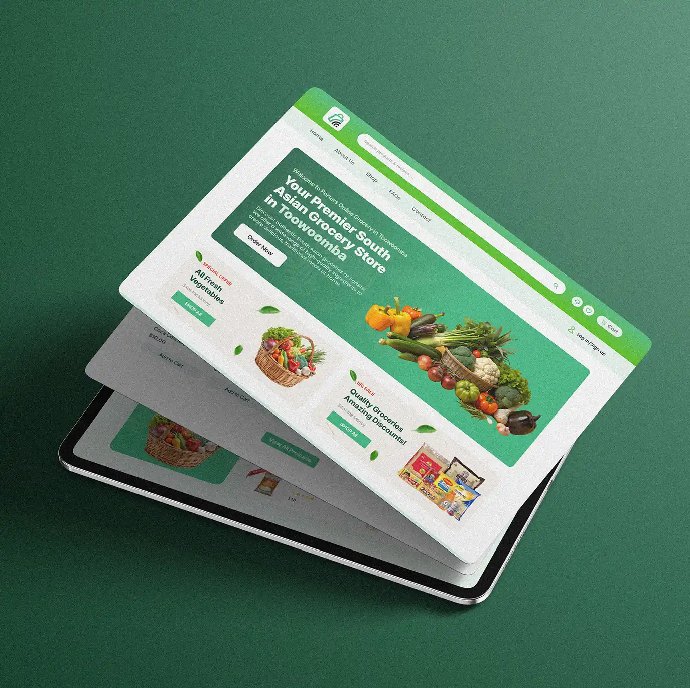 Online grocery store website design Australia with modern UI UX interface