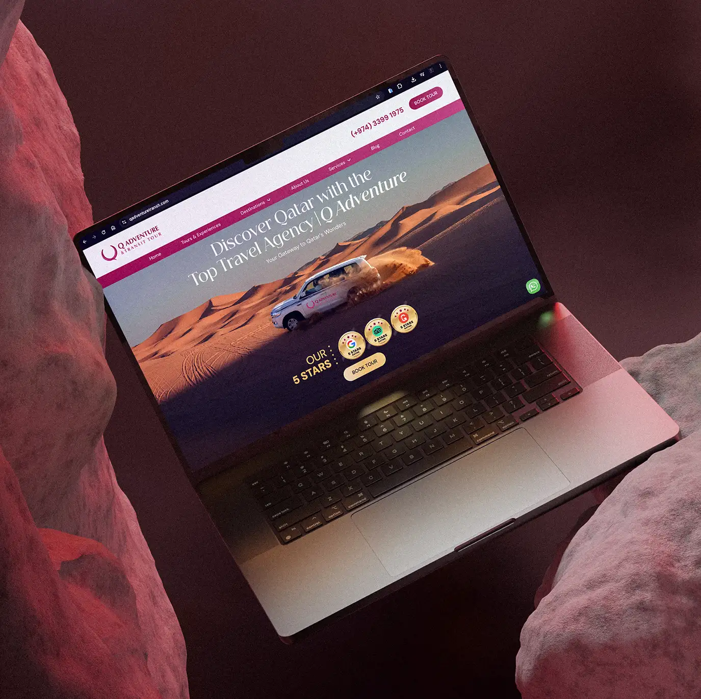 Responsive website design displayed on laptop showcasing modern web development and UI design